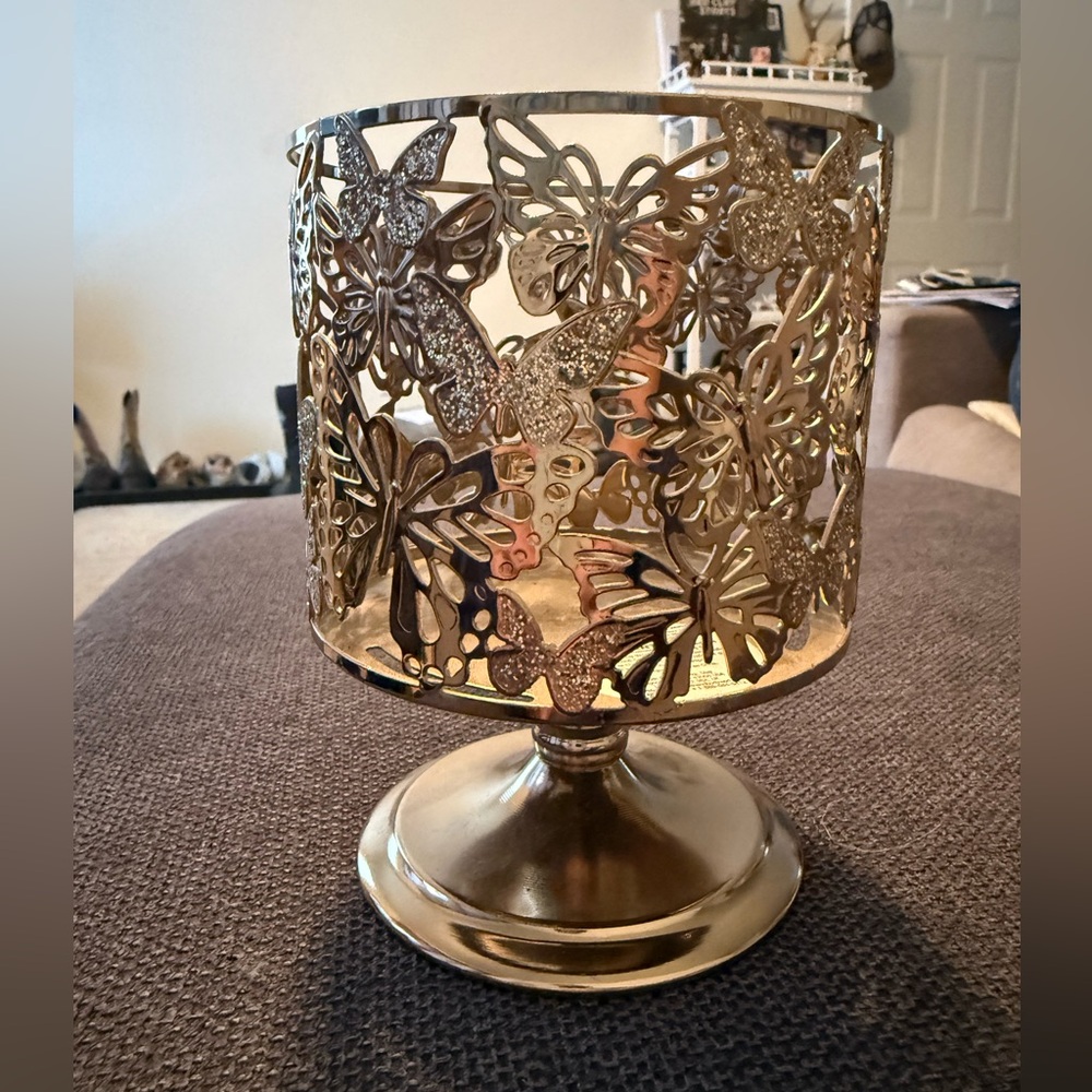 Bath & Body Works Gold Butterfly Candle Holder